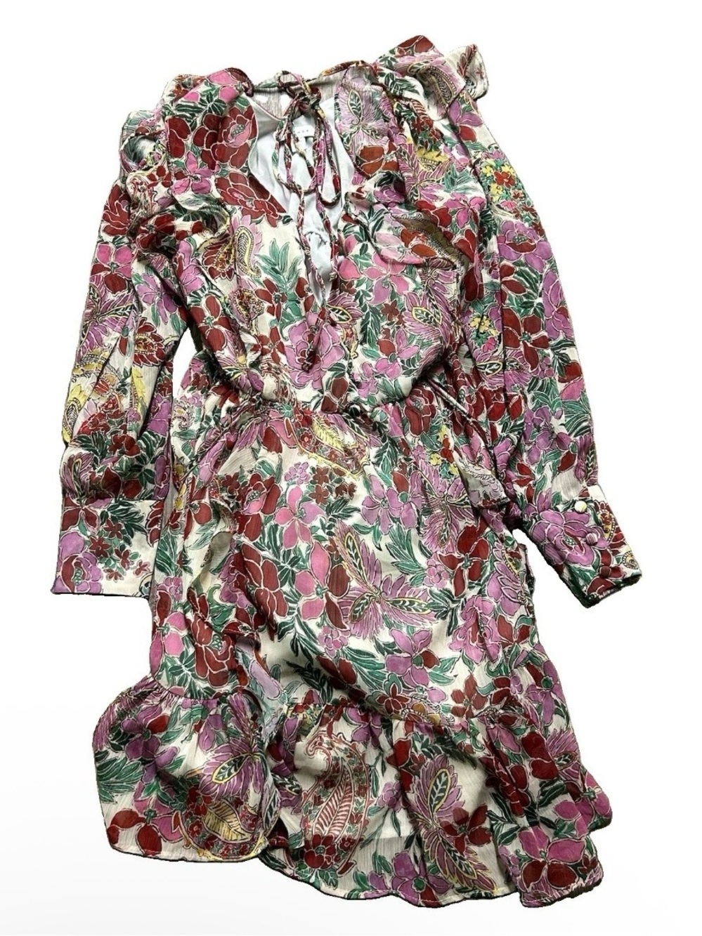 Women’s Top Shop Long Sleeve Floral Dress Size 8